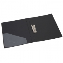 齐心（Comix）AB151A/P 单强力夹+插袋 A4文件夹 资料夹 20MM A4 黑色 单个装