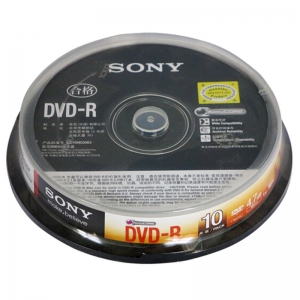 索尼（SONY）DVD-R 16速 4.7G 碟片/光盘/刻录盘/空白光盘 桶装10片