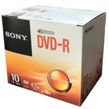 索尼（SONY）DVD-R 16速 4.7G 碟片/光盘/刻录盘/空白光盘 单片独立盒装 10片/盒