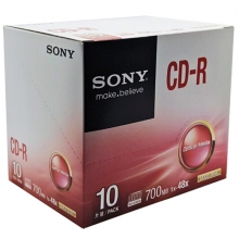 索尼（SONY）CD-R 48速700MB 单片装 碟片/光盘/刻录盘/空白光盘 10片/盒