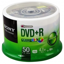 索尼（SONY）DVD+R 16速4.7G 可打印 碟片/光盘/刻录盘/空白光盘 桶装50片