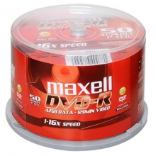 麦克赛尔（maxell）DVD-R 16速4.7G 碟片/光盘/刻录光盘/光碟/空白光盘 商务金盘 桶装50片