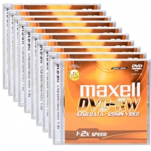 麦克赛尔（maxell）DVD-RW 2速4.7G 可擦写 碟片/光盘/刻录光盘/光碟/空白光盘 单片装 盒装10片装