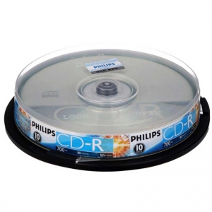飞利浦（PHILIPS）CD-R 52速700M 碟片/空白光盘/刻录盘 桶装10片
