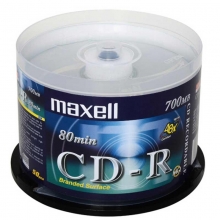 麦克赛尔（maxell）CD-R 48速700M 光盘/刻录光盘/碟片/空白光盘/光碟 银盘 桶装50片