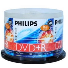 飞利浦（PHILIPS）DVD+R 16速/4.7G 碟片/光盘/空白光盘/刻录盘 桶装50片
