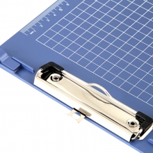 得力（deli）9240 塑料实色书写板夹/写字板夹 A4带笔夹带刻度 深蓝色