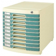 钊盛（ZSSI）ZS-2610 十层 多用带滑轮带锁文件柜/桌面文件柜/抽屉文件柜 屉面颜色随机