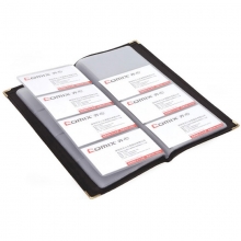 齐心（Comix）NU96 可放96枚 便携式软皮名片册/名片夹 一段四格 黑色