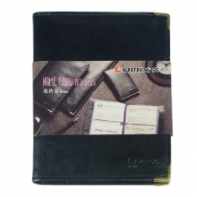 齐心（Comix）NU64 可放64枚 便携式软皮名片册/名片夹 一段二格 黑色