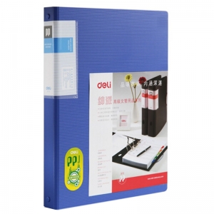 得力（deli）5779 四孔 可放500枚 大容量活页名片册/商务办公名片夹/名片簿 蓝色