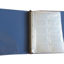 优邦（YOBO）SC600 可放600枚 A4/30孔钢夹活页名片册/名片夹 蓝色