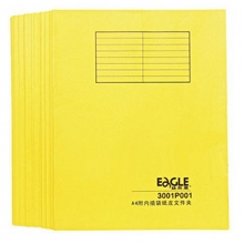 益而高（EAGLE）3001P001 内附插袋纸皮文件夹/纸夹子/纸质分类卡/挂劳纸夹 A4有插袋 20个/包 黄色