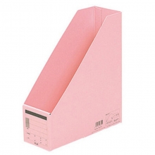 普乐士（PLUS）FL-052BF A4竖式文件盒/再生纸质文件架 粉红