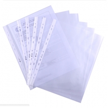 富得快（FUDEK）F8900 厚度4C 11孔活页资料袋/A4透明文件袋/11孔袋/文件保护套 A4 100个装 透明