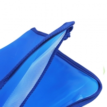 渡美（Dumei）NF-383  加厚PVC带内网透明文件袋/L开口型单拉链资料袋 A4 (35*26cm)  浅蓝色