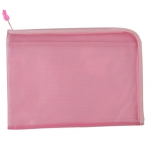 渡美（Dumei）NF-383-A4 L型PVC透明拉链袋/资料袋 35*26cm 粉色