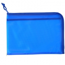 渡美（Dumei）NF-383-A4 L型PVC透明拉链袋/资料袋 35*26cm 蓝色