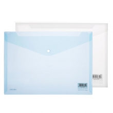 得力（deli）8308 A4 透明按扣文件袋/资料袋/钮扣袋 10只装 白色