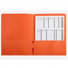 富得快（FUDEK）56201 纸质文件夹/A4纸文件套 A4 双插袋 50个/包 橙色