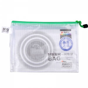 晨光（M&G）ADM94506 透明网格拉链袋/文件袋 A4 颜色随机 12个/包