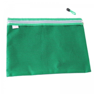 易利文（YILIWEN）A4-23 超轻环保双层网格拉链袋 33.5*25cm 绿色 10个装