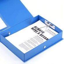 齐心（Comix）A1236 A4 55mm 磁扣式（带压纸夹）PVC档案盒/A4文件盒/资料盒 蓝色