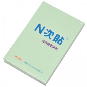 N次贴（STICKN）31004 可再贴便签纸/便利贴/百事贴/报事贴/告事贴 76×50mm 绿色 100张/本 12本/包