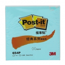 3M（3M）654P 经典系列便条纸/报事贴 76*76mm 蓝色 12本/包