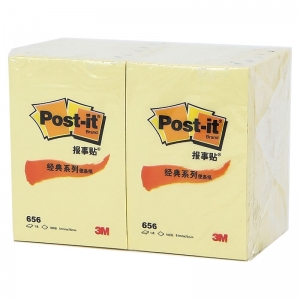 3M（3M）656 经典系列便条纸/报事贴 51*76mm 黄色 12本/包