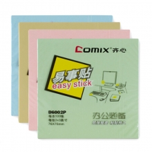 齐心（Comix）D6002 易事贴/便利贴/便签纸 76*76mm*100张 颜色随机 10本装