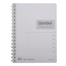 渡边（Gambol）DS2108 螺旋装订笔记本/记事本/软抄本 A4-80页 210*297mm 横翻 颜色随机