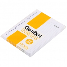 渡边（Gambol）LL1101 替换活页本芯/活页纸替换芯 20孔 A5/100页