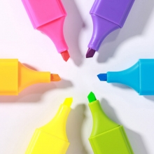 齐心（Comix）HP908 持久醒目荧光笔/颜色笔/标记笔 紫色 10支装