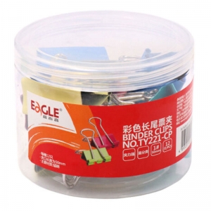 益而高（EaGLE）TY221-CP 筒装长尾票夹/燕尾夹/长尾夹/铁夹子/凤尾夹 50mm 彩色 12只/筒