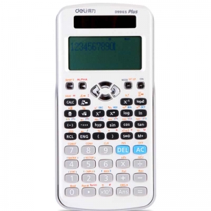 得力（deli）D991ES 双电源带保护盖科学函数计算器 英文版函数机 白色
