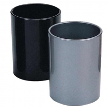 得力（deli）907 圆形塑料办公笔筒 颜色随机 H104*Φ80mm