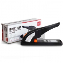 得力（deli）0387 重型厚层订书机/省力加厚订书器 80页（适用书针23/6~23/13）黑色