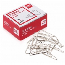 得力（deli）0051 3#镀镍三角回形针/曲别针 29mm 100枚/盒 10盒装