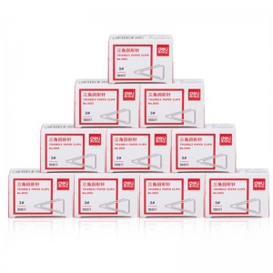 得力（deli）0051 3#镀镍三角回形针/曲别针 29mm 100枚/盒 10盒装