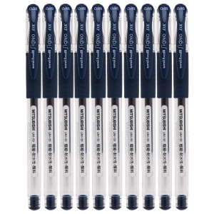 三菱（UNI）UM-151 财务专用极细签字笔/中性笔（替芯UMR-1）0.38mm 蓝黑 10支装