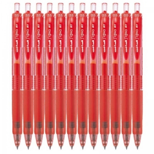 三菱（UNI）UMN-105 按动签字笔/中性笔/按制双珠啫喱笔（替芯UMN-85）0.5mm 红色 12支装