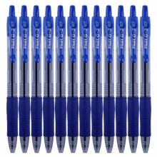 百乐（PILOT）BL-G2-7 按动中性笔/G-2啫喱笔/签字笔（替芯BLS-G2-7）0.7mm 蓝色 12支装