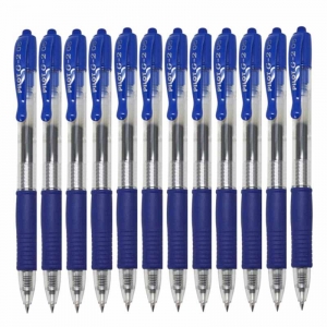 百乐（PILOT）BL-G2-5 按动中性笔/G-2啫喱笔/签字笔（替芯BLS-G2-5）0.5mm 蓝色 12支装