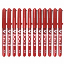 百乐（PILOT）BL-VB5 威宝直液式走珠笔/水性笔/签字笔 0.5mm 红色 12支装