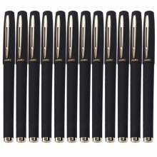 宝克（BAOKE）PC1838 大容量中性笔/磨砂杆签字笔（替芯PS1800）0.7mm 黑色 12支/盒