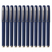 宝克（BAOKE）PC1838 大容量中性笔/磨砂杆签字笔（替芯PS1800）0.7mm 蓝色 12支/盒