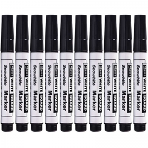 白雪（snowhite）WB-558 圆头白板笔/可擦笔 10支/盒 黑色