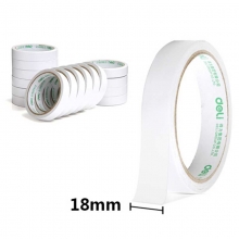 得力（deli）30402 棉纸双面胶带 18mm*10y 16卷装