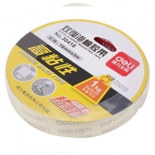 得力（deli）30418 高粘性双面泡棉胶带 18mm*3m*1mm 单卷装